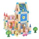 Constructie din lemn tip casuta castel Ecotoys CL024 6 in 1 multicolor