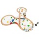 Jucarie cale ferata din lemn cu tren cu baterii Ecotoys HM015147 69 elemente multicolor