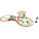 Jucarie cale ferata din lemn cu tren cu baterii Ecotoys HM015147 69 elemente multicolor