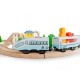 Jucarie cale ferata din lemn cu tren cu baterii Ecotoys HM015147 69 elemente multicolor