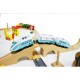Jucarie cale ferata din lemn cu tren cu baterii Ecotoys HM015147 69 elemente multicolor
