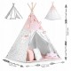Cort de joaca pentru copii cu ghirlanda lumini si 3 pernite Nukido 120 x 120 x 165 cm - Roz