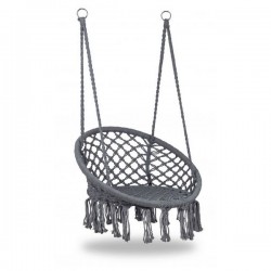 Leagan suspendat pentru interior/exterior cu spatar cuib de barza gri GW-076