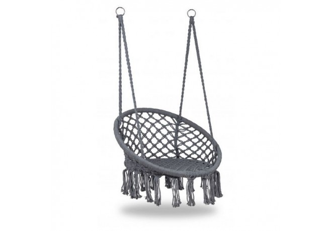 Leagan suspendat pentru interior/exterior cu spatar cuib de barza gri GW-076