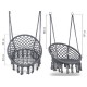 Leagan suspendat pentru interior/exterior cu spatar cuib de barza gri GW-076
