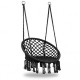 Leagan suspendat pentru interior/exterior cu spatar cuib de barza negru GW-076
