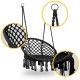 Leagan suspendat pentru interior/exterior cu spatar cuib de barza negru GW-076