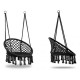 Leagan suspendat pentru interior/exterior cu spatar cuib de barza negru GW-076