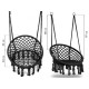 Leagan suspendat pentru interior/exterior cu spatar cuib de barza negru GW-076