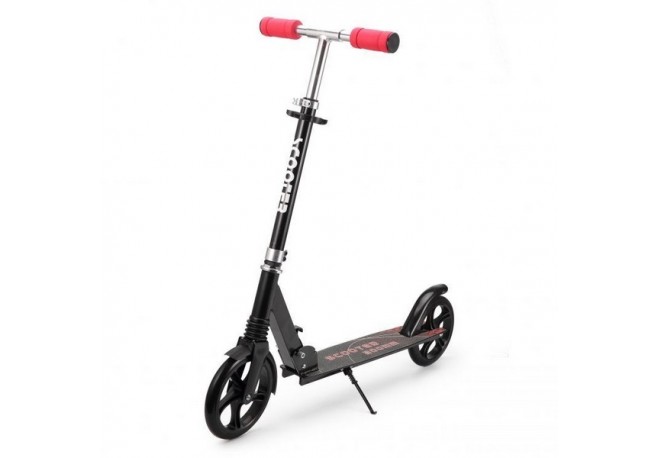 Trotineta urbana ECOTOYS SSWT-2019 cadru usor din aluminiu roti mari cu amortizor picior de sprijin neagra