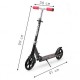 Trotineta urbana ECOTOYS SSWT-2019 cadru usor din aluminiu roti mari cu amortizor picior de sprijin neagra