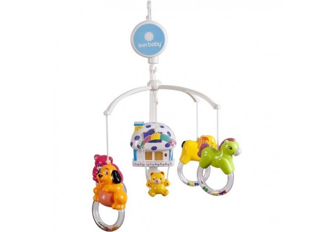 Carusel muzical Sun Baby 012 cu lampa sunete si jucarii