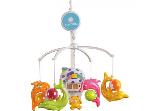 Carusel muzical Sun Baby 010 cu lampa sunete si jucarii