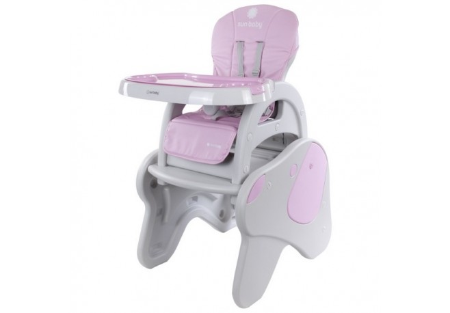 Scaun de masa Sun Baby 2 in 1 011 Catel - Pink