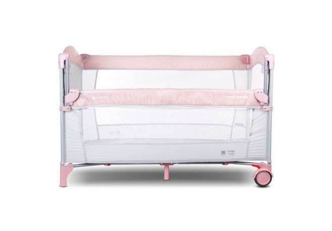 Patut pliabil Sun Baby 005 cu laterala culisanta Pink