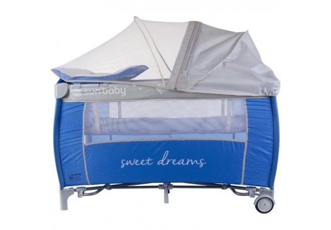 Patut pliabil cu 2 nivele si accesorii Sun Baby - Sweet Dreams
