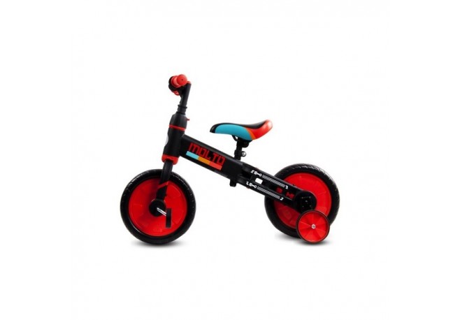Bicicleta cu sau fara pedale si roti ajutatoare Sun Baby Molto 014 Red
