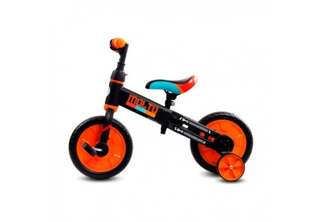 Bicicleta cu sau fara pedale si roti ajutatoare Sun Baby Molto 014 Orange