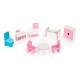 Casuta de papusi din lemn cu mobilier Ecotoys F0373