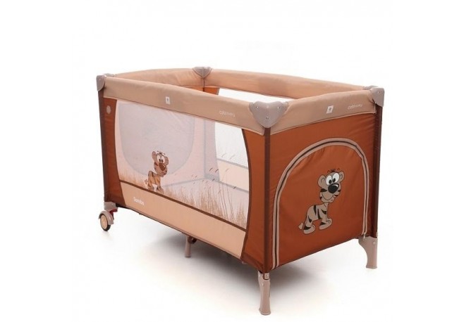 Patut pliabil cu 2 nivele Coto Baby Samba Plus Brown