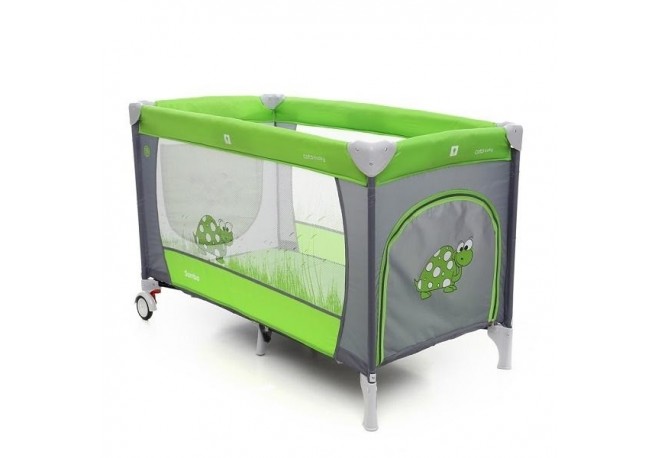 Patut pliabil cu 2 nivele Coto Baby Samba Plus Green