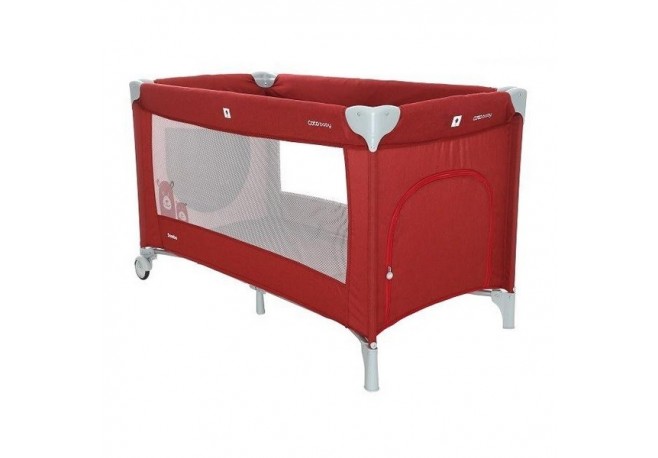Patut pliabil cu un nivel Coto Baby Samba Red