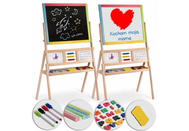 Tabla educationala cu doua fete si accesorii Ricokids RK-801 113 x 69 x 37 cm Multicolora