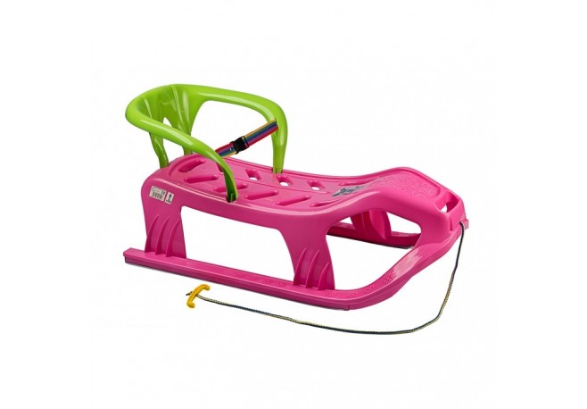 Sanie copii Marmat Snow Star Z cu spatar - Roz