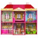 Casuta de papusi cu 128 de elemente din carton si plastic Ecotoys HC33423