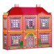 Casuta de papusi cu 128 de elemente din carton si plastic Ecotoys HC33423