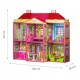Casuta de papusi cu 128 de elemente din carton si plastic Ecotoys HC33423