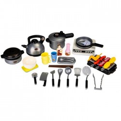 Set de barbeque cu led si sunete si 40 de elemente Ecotoys HC485972