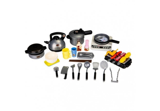 Set de barbeque cu led si sunete si 40 de elemente Ecotoys HC485972