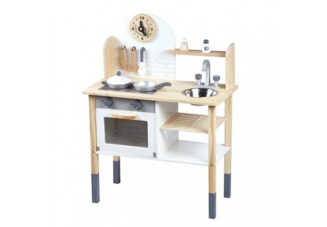 Bucatarie din lemn cu accesorii Ecotoys TL80021