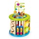 Cub educational din lemn cu jocuri blocuri si pescuit Ecotoys HM175920