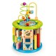 Cub educational din lemn cu jocuri blocuri si pescuit Ecotoys HM175920
