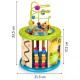Cub educational din lemn cu jocuri blocuri si pescuit Ecotoys HM175920