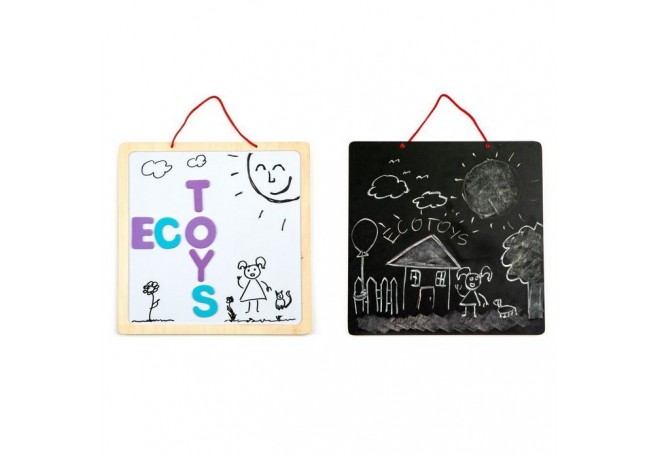 Tabla educationala 3 in 1 cu litere magnetice Ecotoys ESC-W-018A