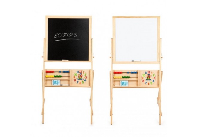 Tabla educationala din lemn cu doua fete Ecotoys 1751