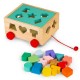 Carucior educational cu blocuri din lemn Ecotoys HM015197