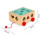 Carucior educational cu blocuri din lemn Ecotoys HM015197