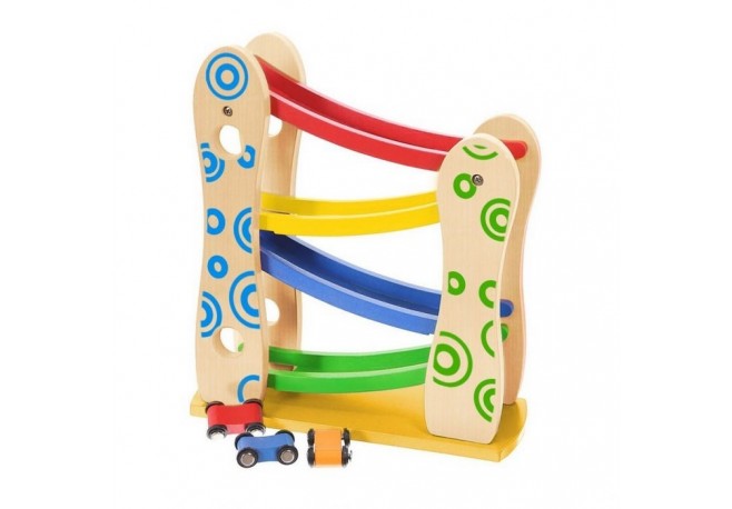 Rampa din lemn cu 3 masinute Ecotoys 2026N