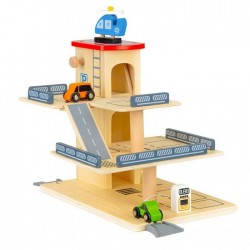 Rampa cu garaj si lift din lemn + masinute Ecotoys 1081