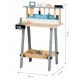 Banc de lucru cu unelte din lemn cu 32 de elemente Ecotoys 1172