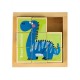Cuburi educationale din lemn tip puzzle cu dinozauri Ecotoys MA442