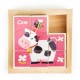 Cuburi educationale din lemn tip puzzle zoo Ecotoys MA443