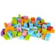 Set educational cu blocuri din lemn 100 piese ocean Ecotoys SR19006
