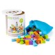 Set educational cu blocuri din lemn 100 piese animalute Ecotoys SR19003