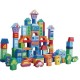 Set educational cu blocuri din lemn 100 piese orasel Ecotoys SR19001