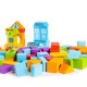 Set educational cu blocuri din lemn 100 piese orasel Ecotoys SR19001
